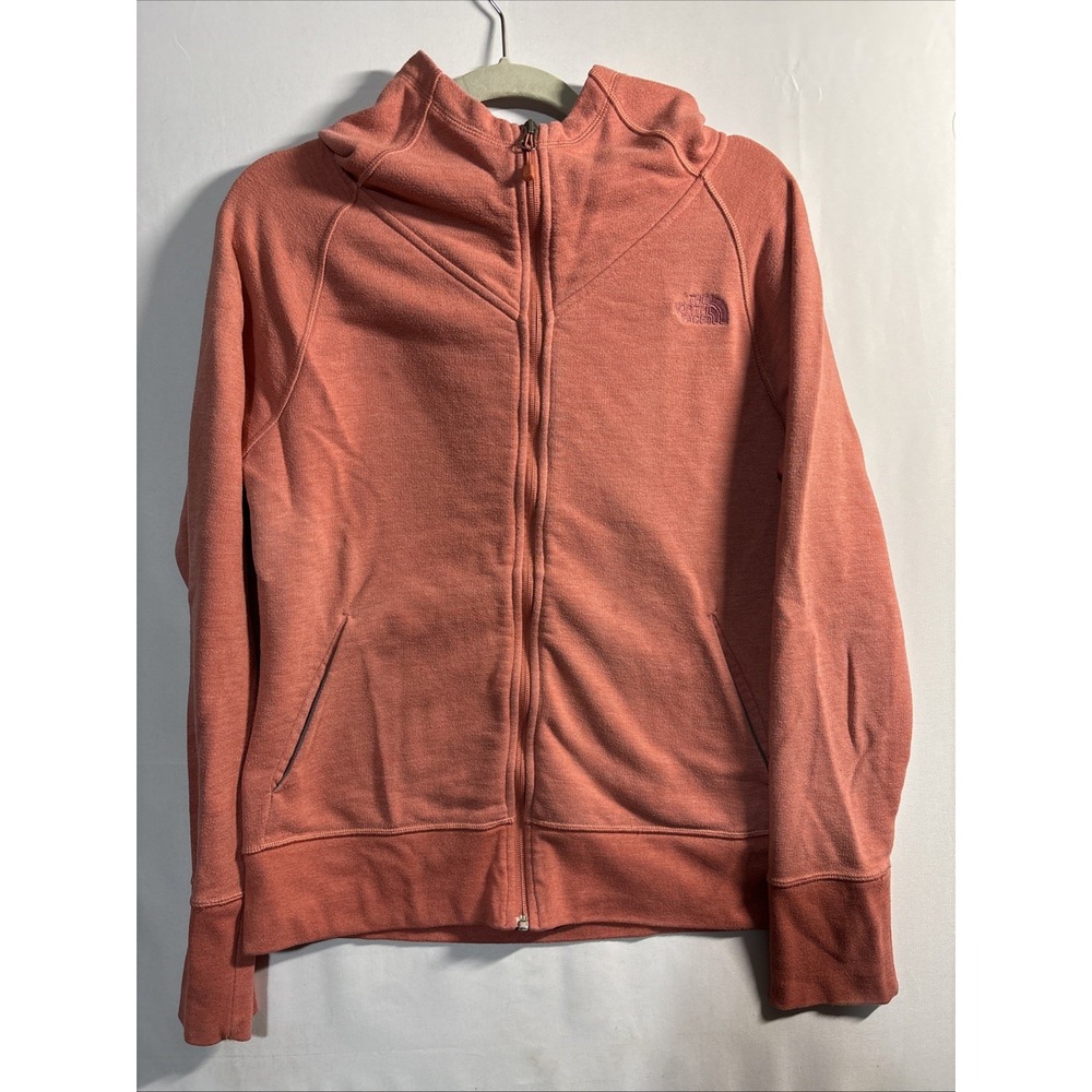 The North Face Womens Large Full Zip Hoodie Jacket Coral  Peach Long Sleeve